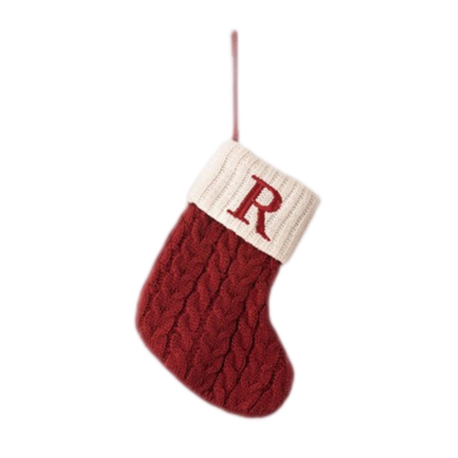 

Letter Christmas Stocking Creative Christmas Tree Ornament Christmas Knitted Socks Decoration Props Christmas Decorations One Size