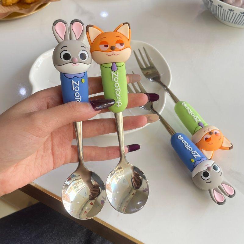 Disney Zootopia Judy Spoon 304 Stainless Steel Cutlery Fork for Boys and Girls, Cute and Fun Spoon