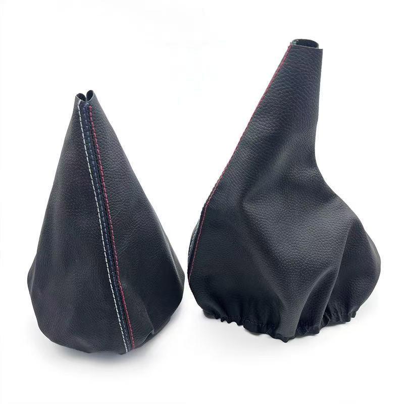 HQ Car Shift Gear Stick Dust-proof Cover for BMW E30 E36 E34 E46 Z3 Manual Models Handbrake Handle Faux Leather Cover