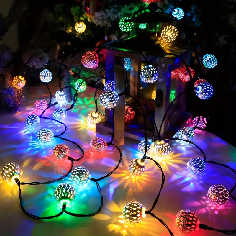 LED Moroccan Hollow Metal Ball String Lights Solar Powered-Perfect for Wedding,Party,Birthday,Garden/Yard Outdoor Decorative/decor for room
