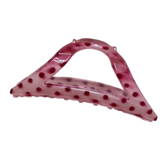 

Hair Claw Anti-slip Teeth Large Shark Clip Dot Print Half-Tied Hair Strong Grip Back Head Hair Clip Hair Accessory розовый