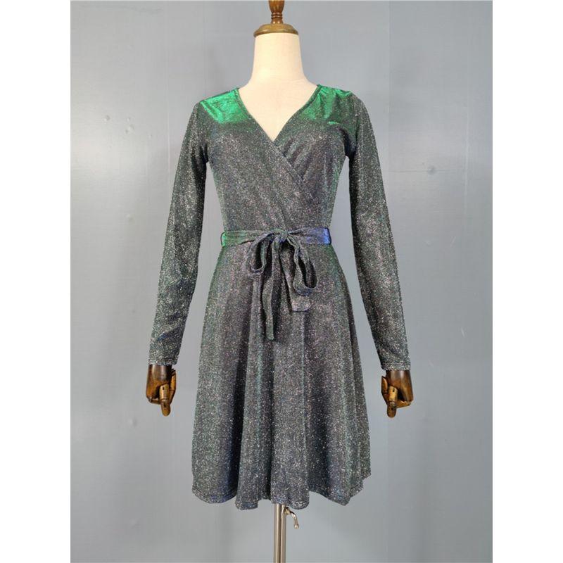 French Suit Birthday Party Classy Light Luxury Minority Fancy Formal Dress Silm Large Swing Skirt Gradient Glittering Powder