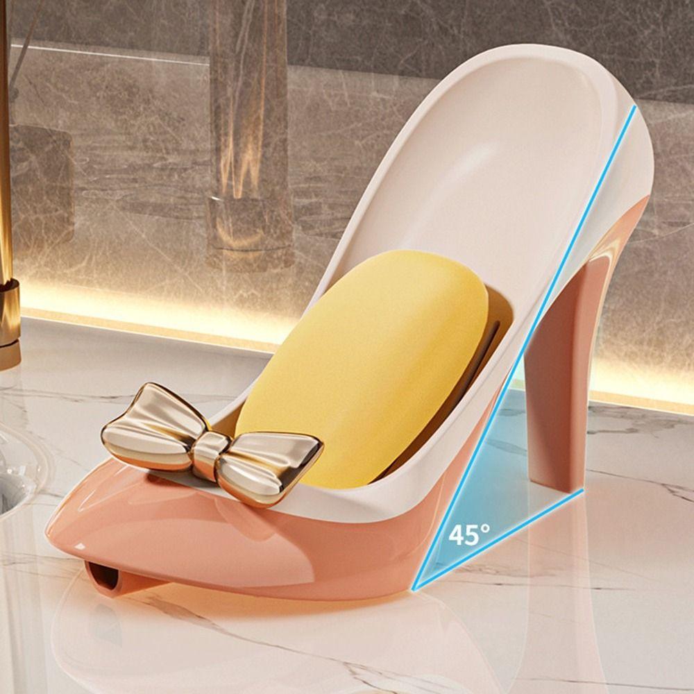 Funny Soap Dish High Heels Shape Soap Container Suction Cup Soap Box Holder Kitchen Sponge Storage Rack Bathroom Soap Drain Case