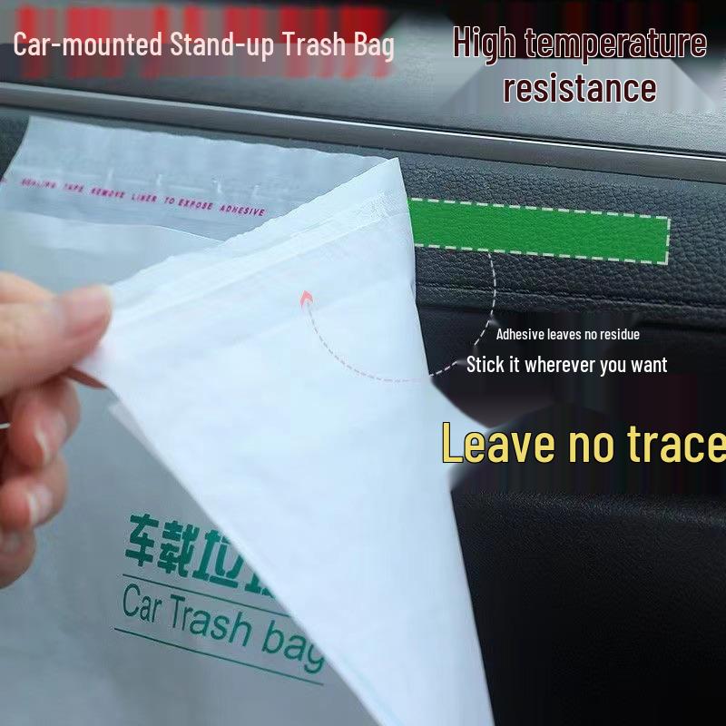 Adhesive Car Trash & Vomit Bags for Office & Dorm Desks - Convenient Solutions for Students
