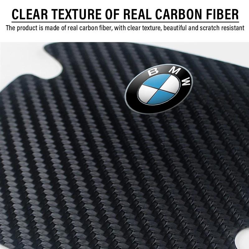 4 Stück Kohlefaser Auto Türgriff Schutzaufkleber Emblem Zubehör für BMW 3 4 5 7 Serie GT X1 X3 X4 X5 X6 F15 F16 F18 F10