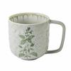 Comfortable Grip Leaf Print Water Cup Retro Breakfast Container Creative Coffee Mug  Cafe