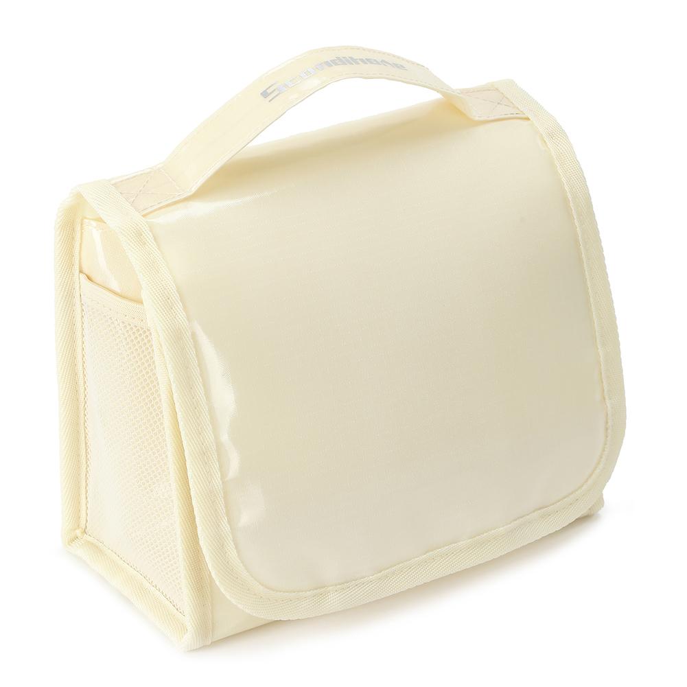 

Waterproof Cosmetic Bag Cosmetic Holder Bag Large Capacity Portable Makeup Pouch Solid Color Multi-Pockets for Outdoor Travel білий