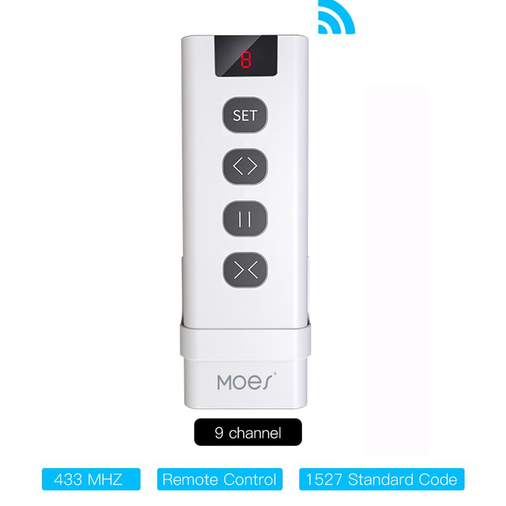 MOES WiFi RF433 Blind Curtain Switch Remote for Electric Roller Shutter control module Tuya Smart Life Google Home Alexa Voice