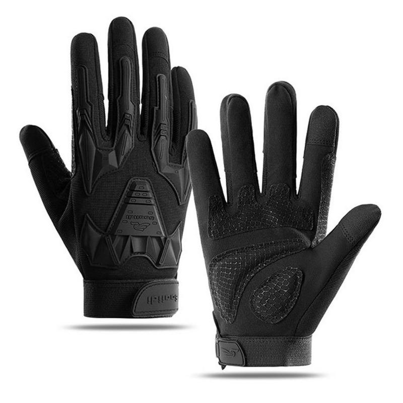 Tactical gloves men's wear-resistant windproof locomotive non-slip outdoor driving touch screen riding anti-drop full finger protective gloves
