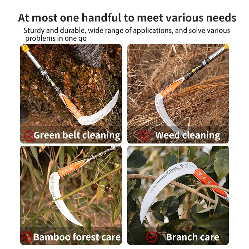1PCS Manual Grass Sickle – Crack Weeding Tool for Roads, Long-Handle Agricultural Sickle for Grass Cutting and Gardening