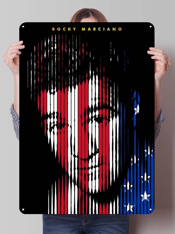 Rocky Marciano Bokser Metalowe Plakaty Vintage Dekoracja Wnętrz Niestandardowe Bokserskie Metalowe Tabliczki Cyny do Dekoracji Ściennej Retro Dekor