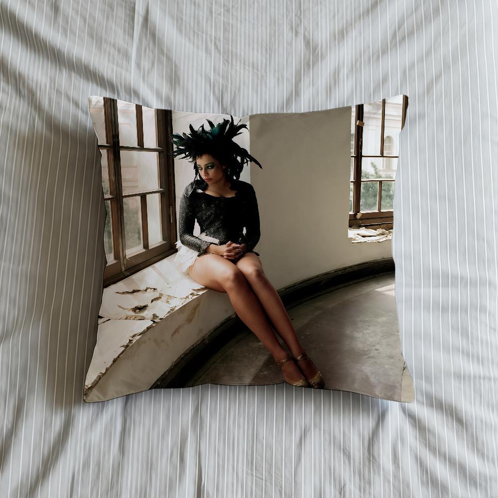 Cushion Cover Of Soft Case Sofa Woman Living Room Home Comfortable Office Celeste Faces Decor Protective Pillow