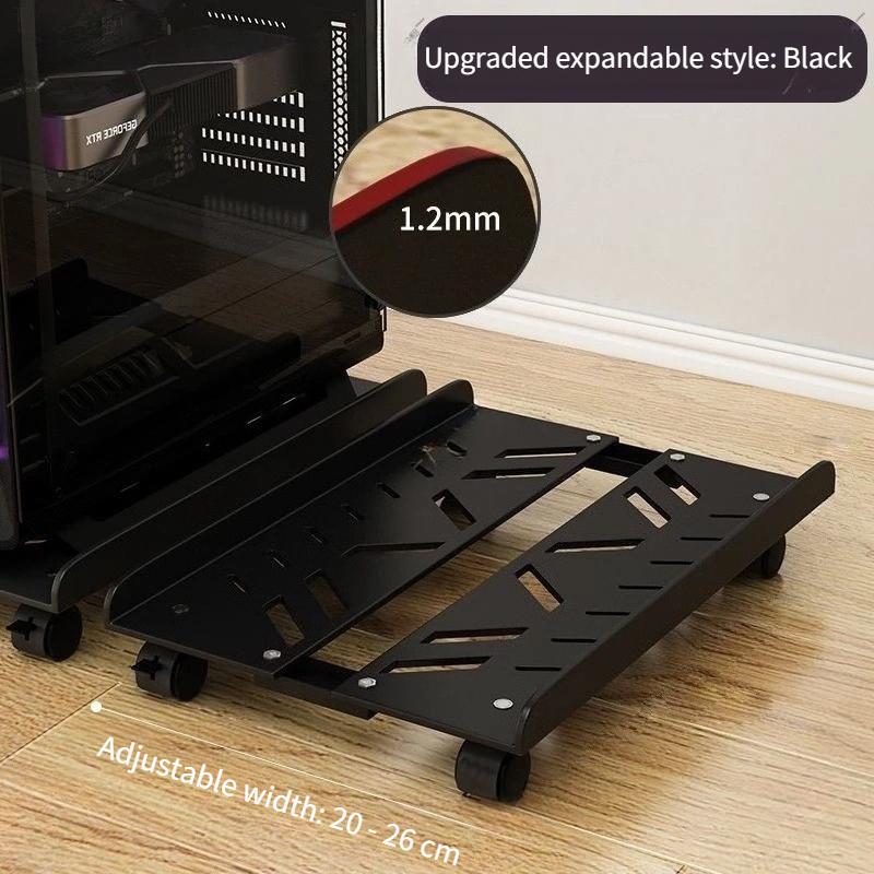 1PC Telescopic Computer Host Bracket Bracket Removable Chassis Base Pulley Rack Home Desktop Office Tray