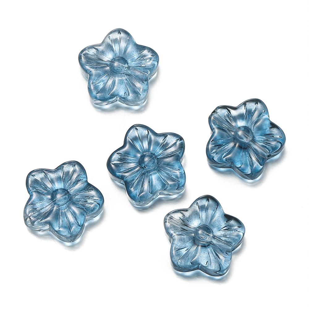 10Pcs/Lot Glass Five-Petaled Flower Beads Colorful Spacer Bead for DIY Bracelet Necklace Earrings Jewelry Making Accessories