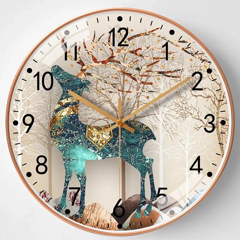 8 Inch Silent Wall Clock Living Room Home Punch-free Modern Simple Creative Net Red Clock Silent Bedroom Quartz Clock
