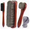 1PCS Horsehair Shoe Brush Set Polishing Applicator for Leather Boots Suede Car Interior Cleaning Horse Hair Brush