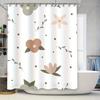 Vintage Style Floral Printed Waterproof Shower Curtain Set For Bathroom Decorations Pink Color