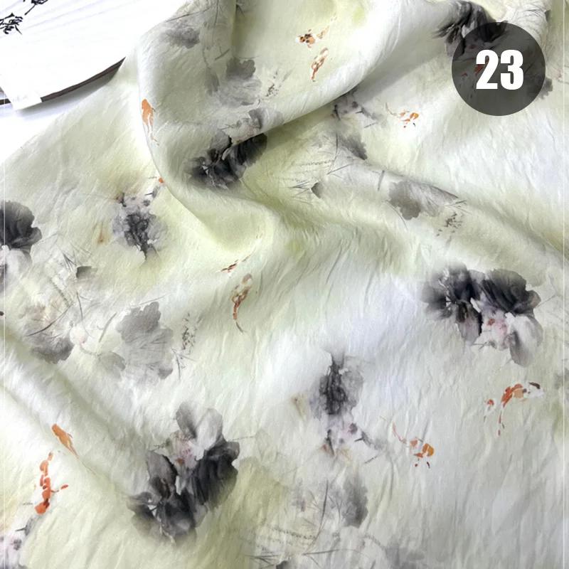 100cm Chinese Style Linen Fabric Summer Thin Tang Dynasty Princess Pattern Painting Fabric for DIY Hanfu Dress Cheongsam