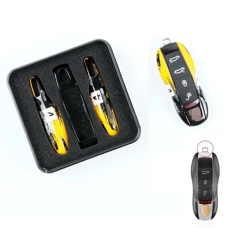 AABKQ1 Car Key Case Multi Colored Track For Porsche Mancan Panamera Cayenne 718 911 Boxster Cayman Key Cover Shell Replacement Kit
