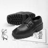 Fashion Shoes for Men Fashion Retro Square Toe Thick Sole Casual Men's Shoes Lace-up Platform Derby Leather Loafers Shoes Zapatos Hombre