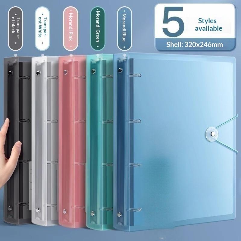 Waterproof Transparent Plastic 3 Ring Binder 5 Colors Elastic Buckle For School Office Document Storage