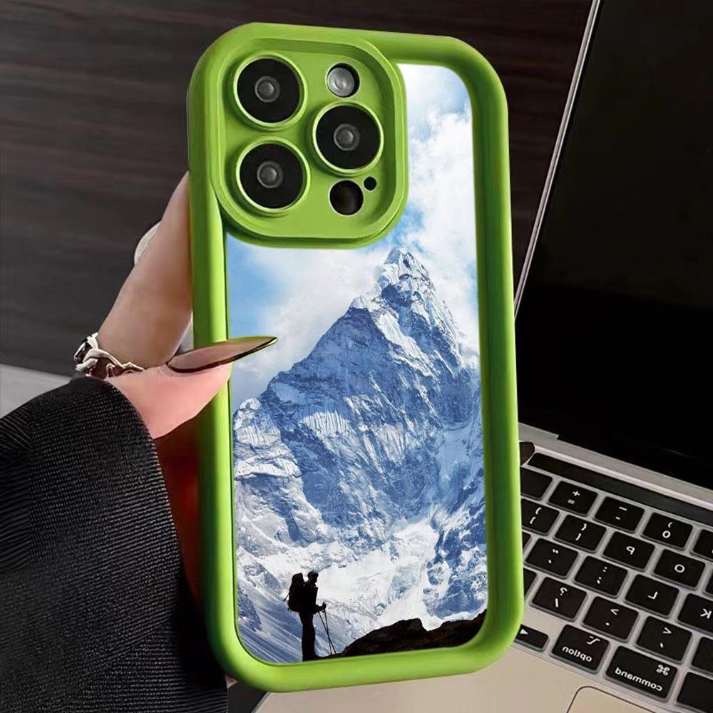 LZ25 Mountain Peak Forest Snow Silicone Phone Case for iPhone 11 13 14 15 16 Pro Max 7 8 16 Plus 12 Mini XS Max XR Shockproof Back Cover