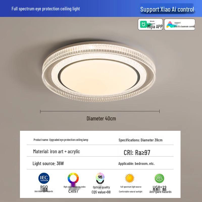 2025 Modern LED Crystal Ceiling Light for Master Bedroom - Minimalist Luxury Design