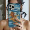 Ocean Wind Watercolor Wave Goldfish Mobile Phone Case iPhone11 Ultra-thin Film Hard Case Apple 11promax