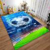 "Soccer Ball Splash Carpet with Stadium Design, Blue Sports Theme" Suitable for Use As an Anti-slip for Living Room Bedroom Sofas