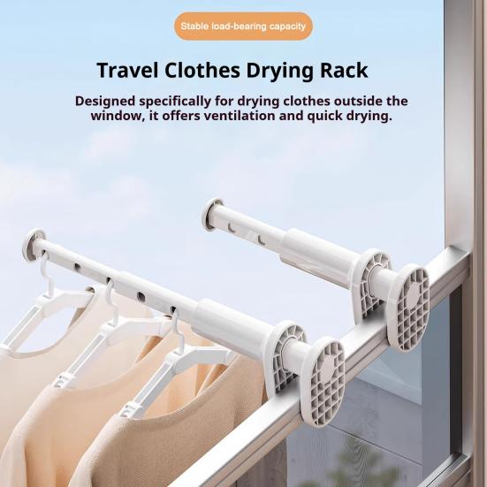 Folding Clothes Drying Rack Collapsible Travel Clothes Rack 5-Hole Windproof Portable Drying Rack for Laundry RV Traveling Cruise Ship