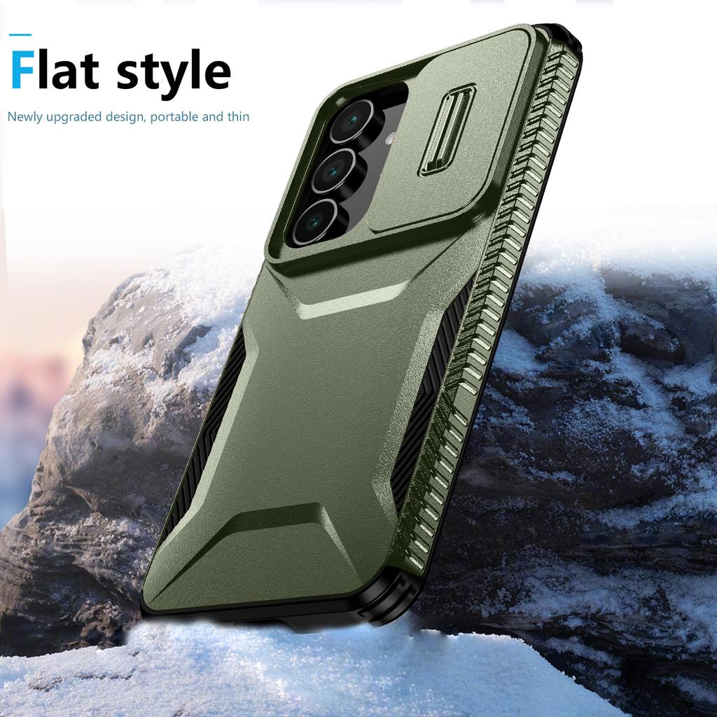 For Samsung Galaxy S25 FE Deksel Camshield TPU+PC Telefondeksel Sklisikker Sidekant