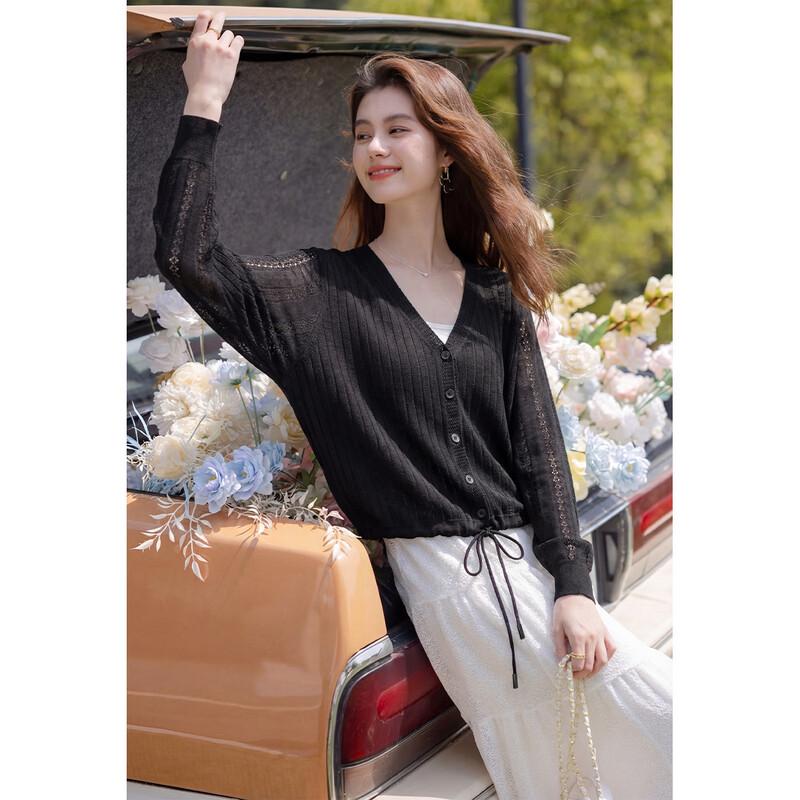 

Mokana Women s Fashion Drawstring Knit Cardigan One Size
