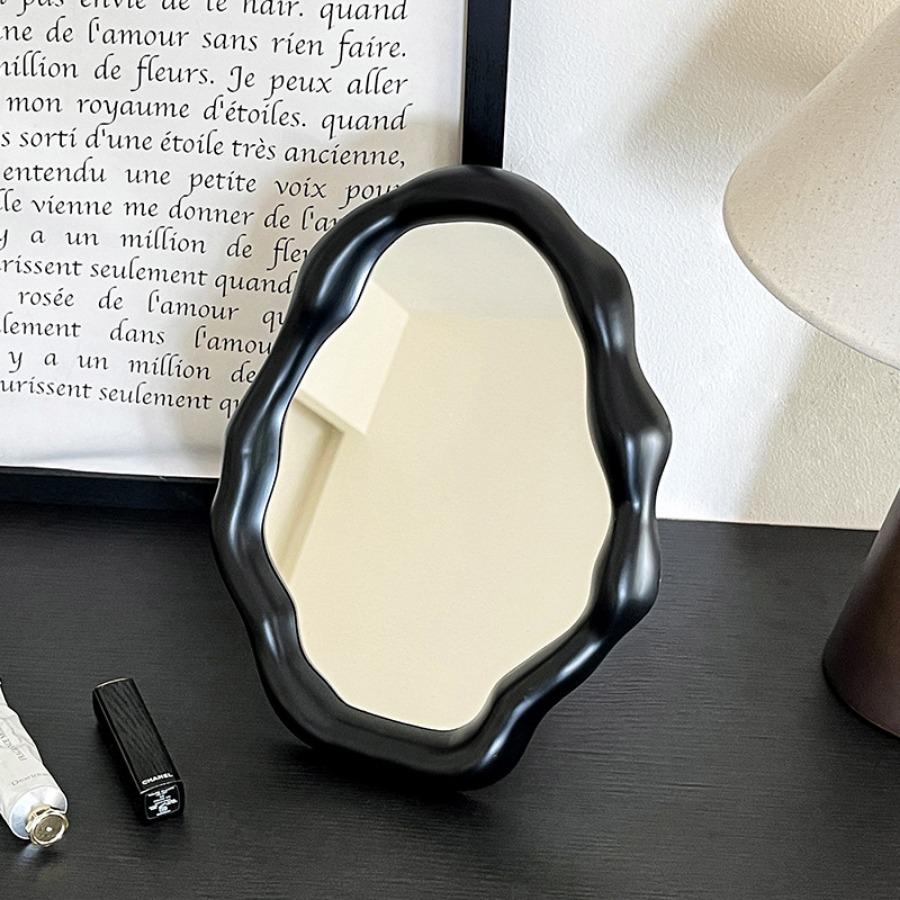Nordic Style Standing Makeup Mirror Cloud Irregular Bedroom Dressing Mirror Office Dormitory Adjustable Desktop Aesthetic Cosmetic Decoration Mirror
