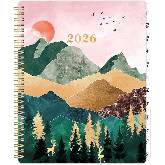 2026 Planner - 2026 Planner Weekly and Monthly from January - December 2026, Calendar Planner with Thick Paper, Calendar Stickers, 5.5’‘ x розовый
