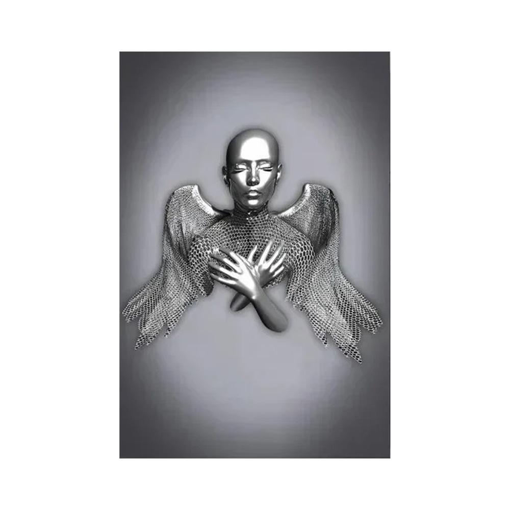Metal Figure Statue Art Poster High Definition Printing Canvas Painting Prints Couple Sculpture Living Room Home Decor Picture