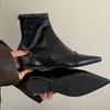 Fashion Fashion Shoes With Height Increasing Women Ankle Modern Boots Pointed Toe Ladies Stretch Short Boots Female Zippers Shoes Lady