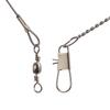 10 Pcs Fishing Wire Line Leader Trace with Snap Rope Wire Safety Snaps Stainless Steel String Rolling Swivels High Carbon