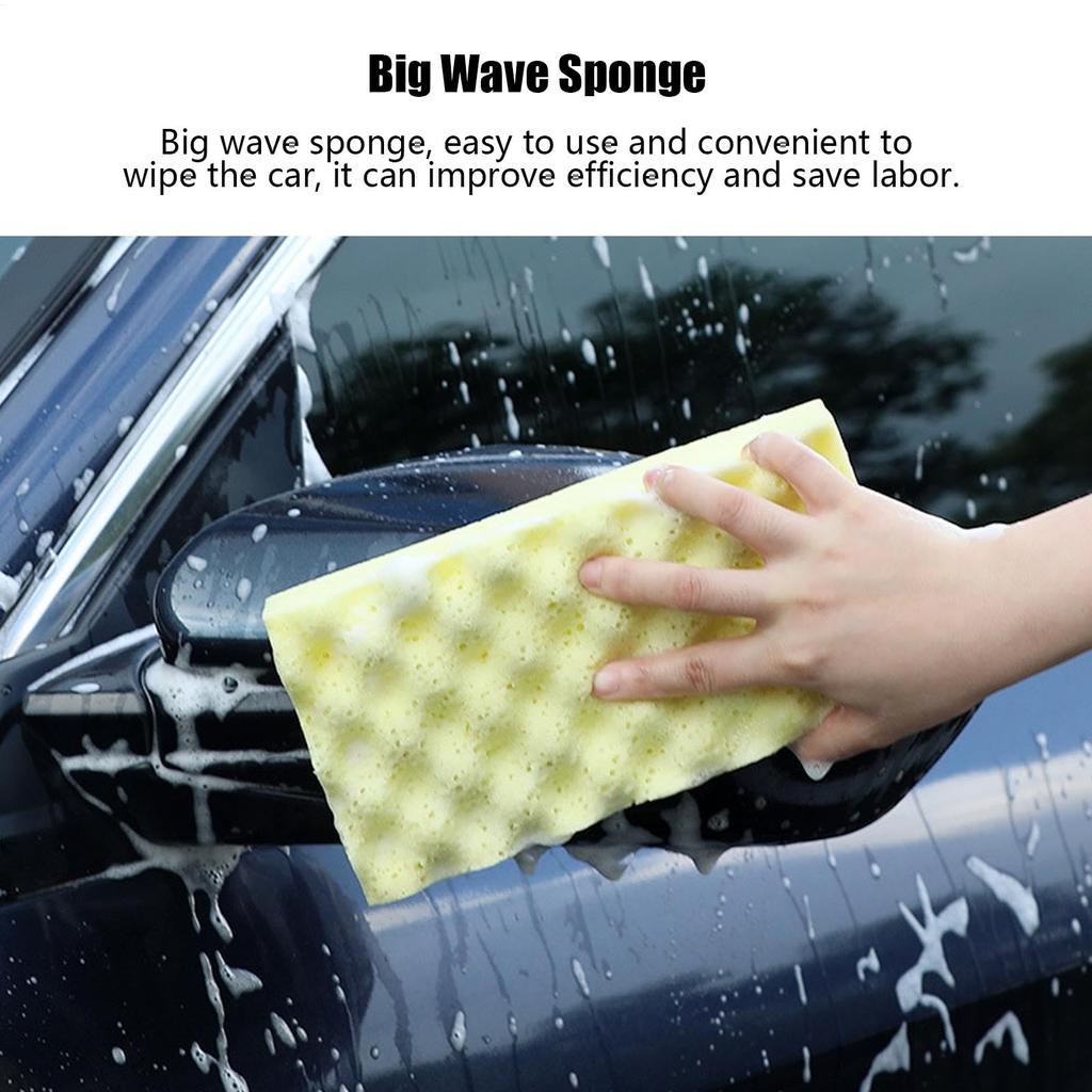 Car Wash Sponge, Suction Tire Wheel Wash Pad, Extra Thick Foam Scrubber, Easy