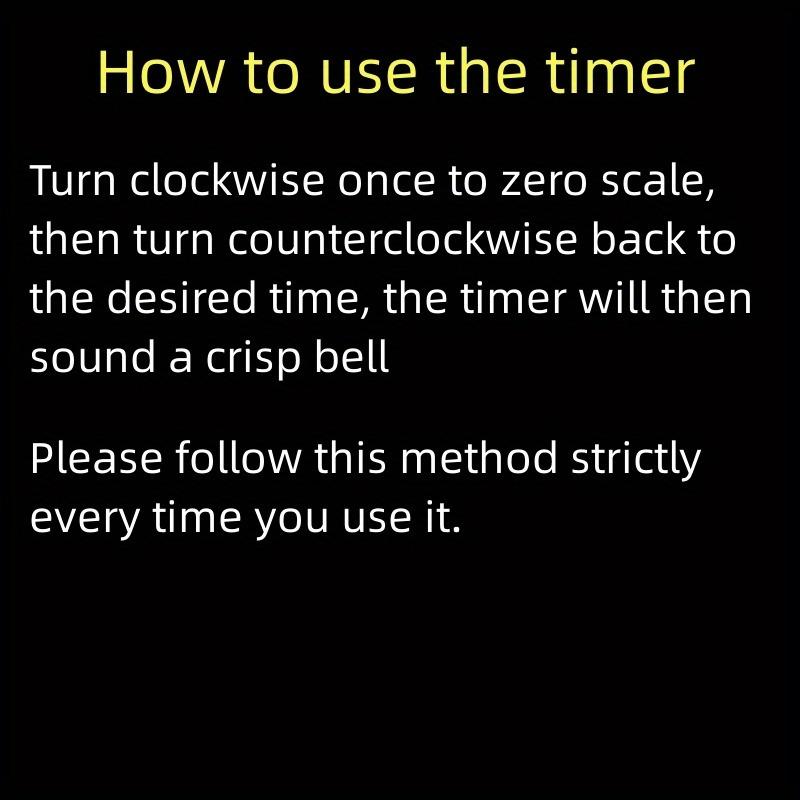 1Pc Mechanical Kitchen Timer with Ticking Sound and Visual Alarm - 60-minute Timer