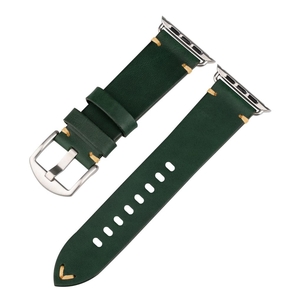 Genuine Cowhide Leather Watch Strap Replacement for Apple Watch Series 3 4 5 6 7 8 9 S9 Durable Smart Watch Wristband Accessory