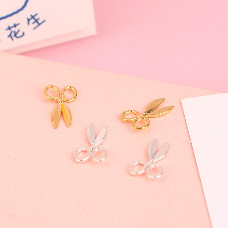2Pcs 1:12 Dollhouse Mini Metal Scissors Model Silver/Gold House Furniture Decor