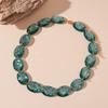 Vintage niche resin oval geometric clavicle chain fashion simple temperament high sense necklace women