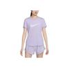Nike Logo Round Neck Casual Pullover Short Sleeve T-Shirt Women T-Shirt Light-Purple FN2619-512