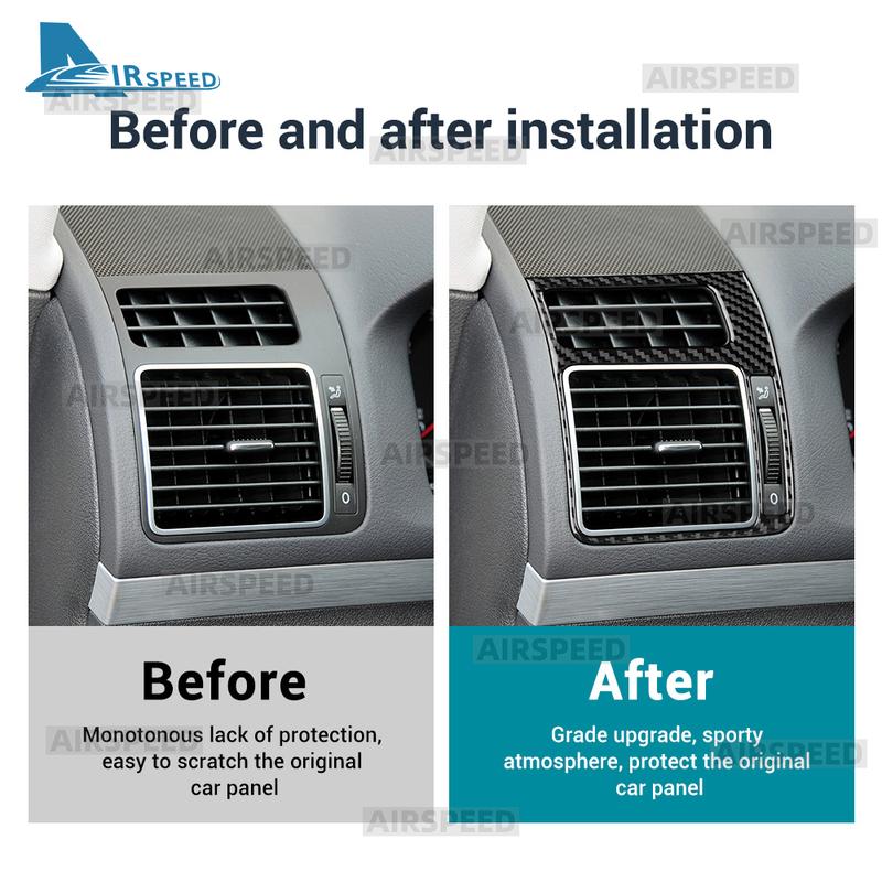 For Volkswagen Touran MK2 1T2 2010 2011 2012 2013 2014 2015 Real Soft Carbon Fiber Sticker Car Air Outlet Side of Center Console