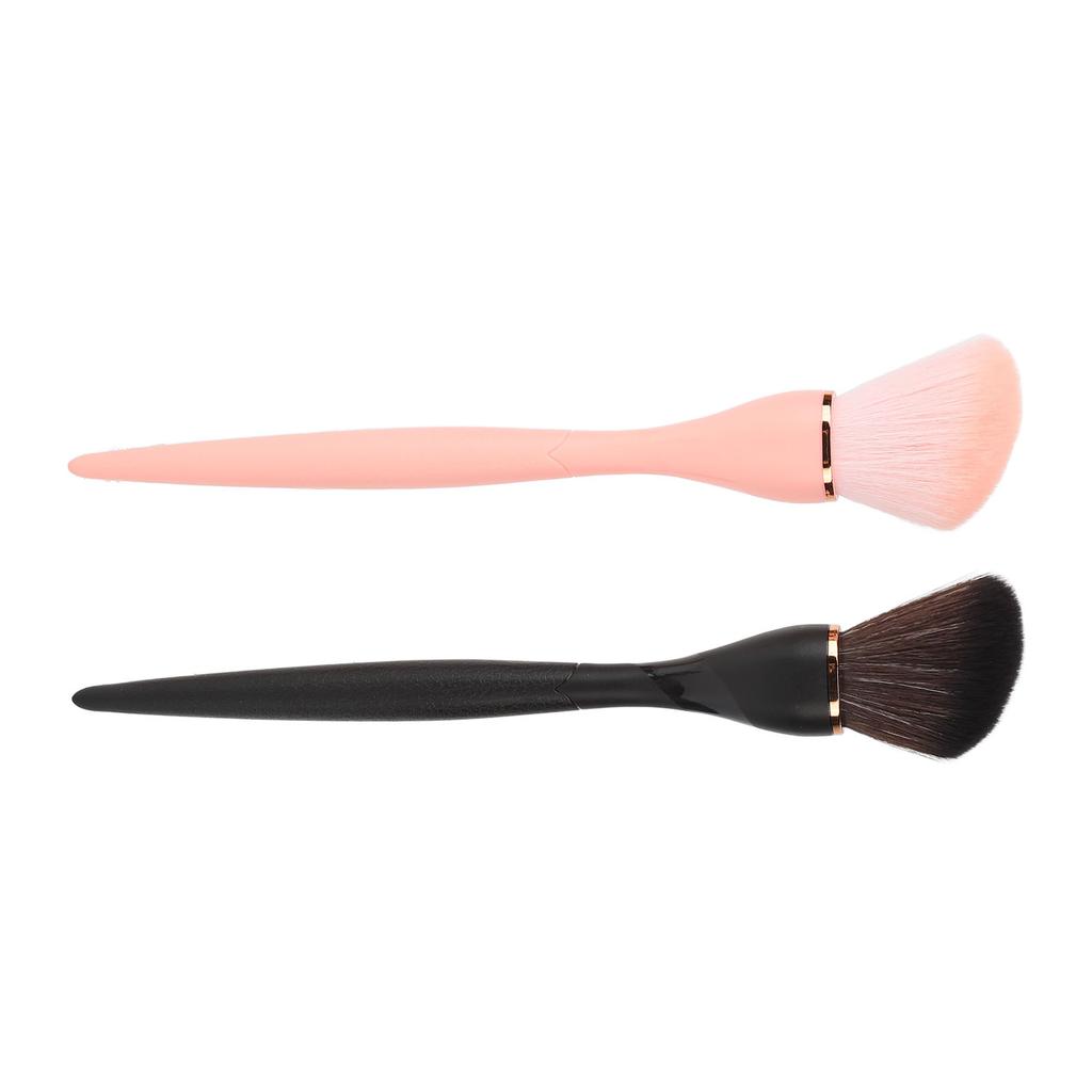 2PCS Angled Contour Brush Black Pink Artificial Fiber Accurate Coloring Soft Bristle Makeup Brush Set