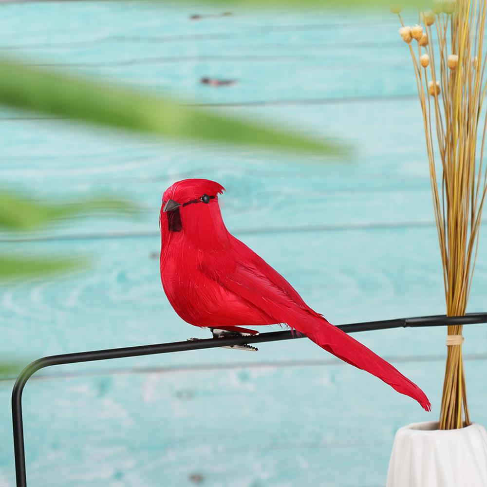 1/2PCS Foam Wedding Supply Home Decor Artificial Animal  Bird Model Simulation Parrot Real Feathers