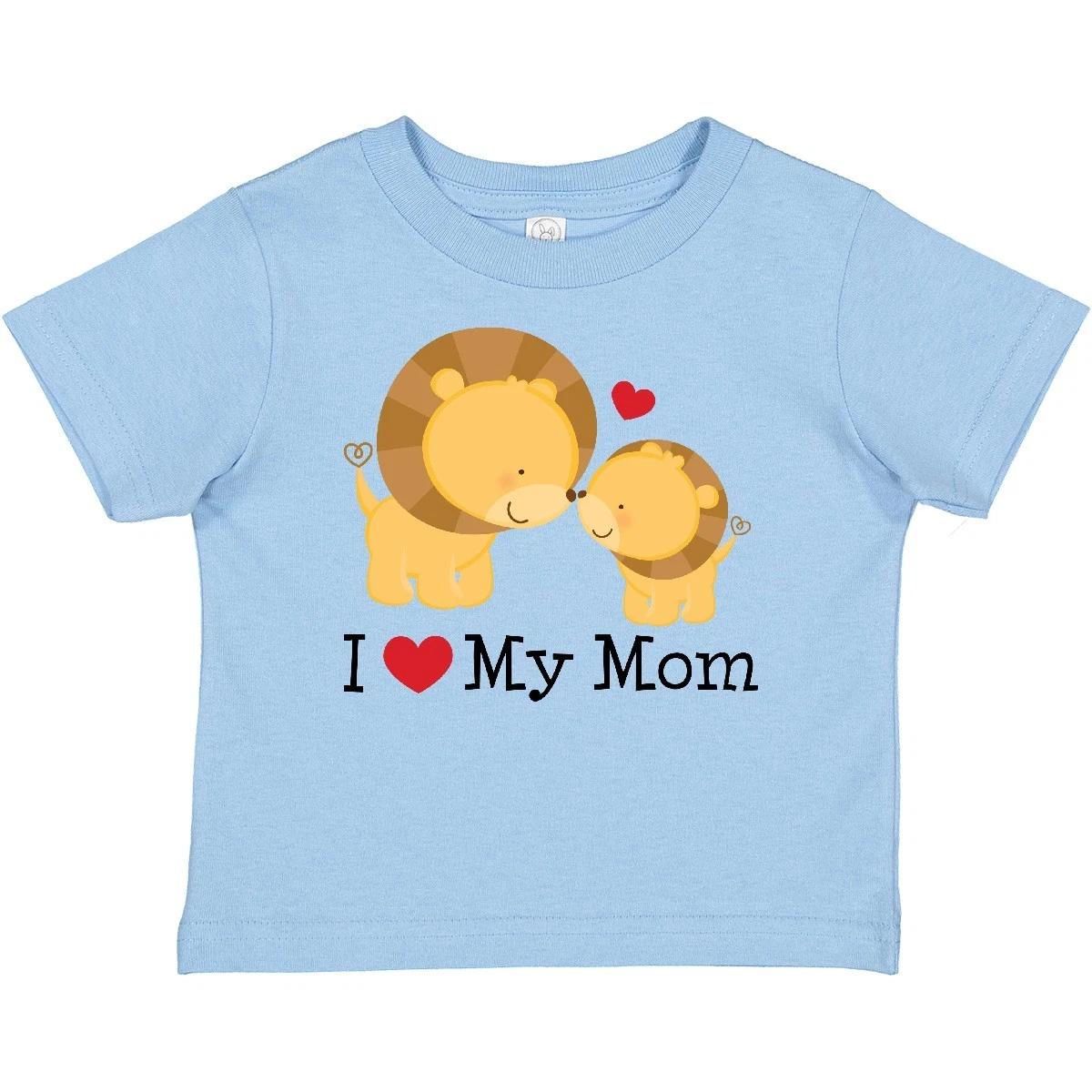 Inktastic I Love My Mom Cute Lion Baby T-Shirt Boy Mothers Day Babys 1st First 100