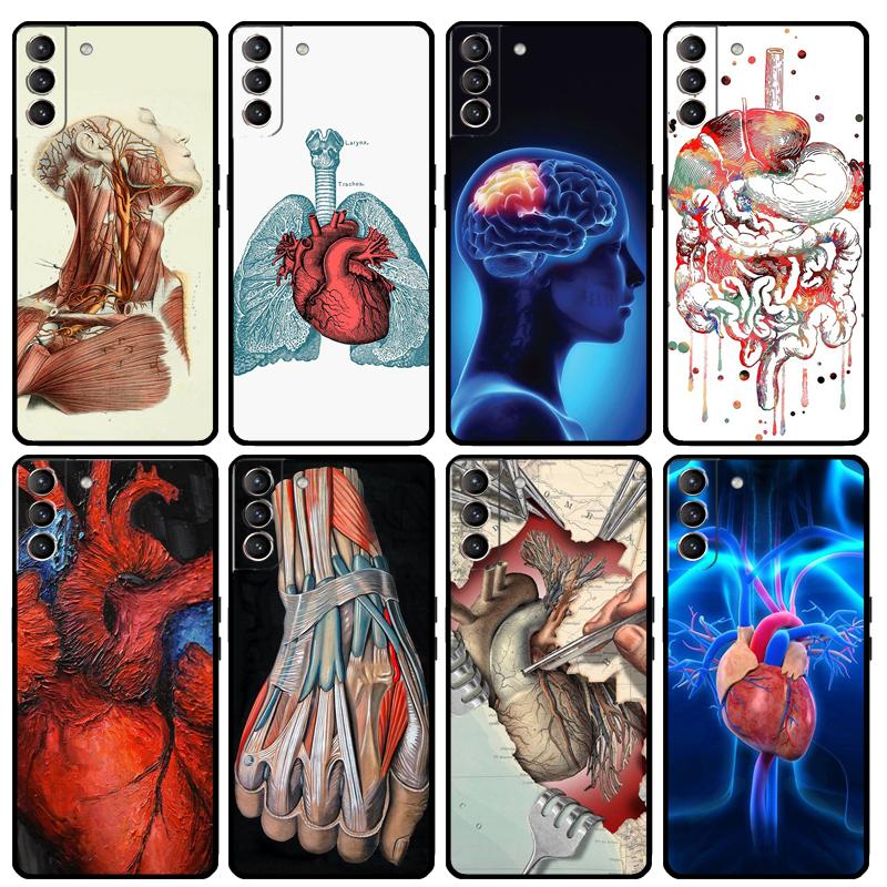 Medical Human Organs Meridian Art Case For Samsung Galaxy S20 S21 FE S22 Plus S23 Ultra S8 S9 S10 Plus Note 10 20 Ultra Cover