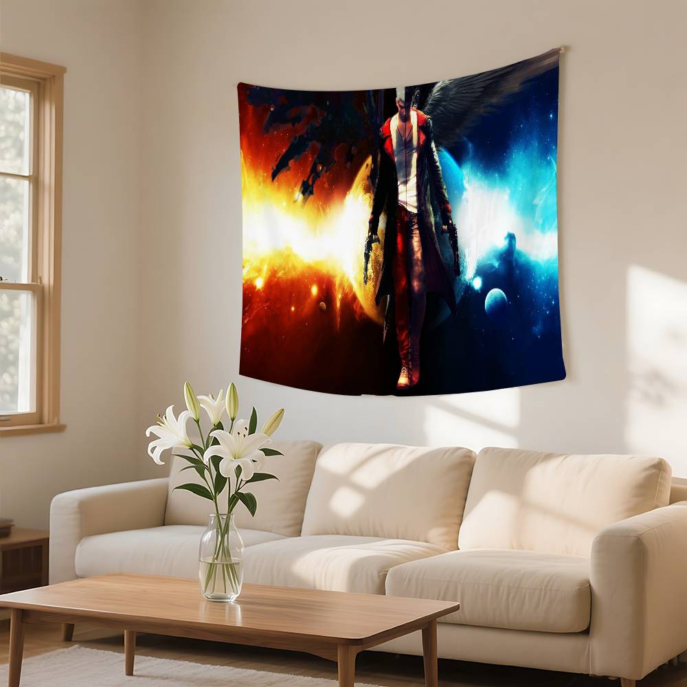 DDevil May Cry Tapestry Wall Hanging Tapestry Art Deco Blanket Curtain Hanging At Home Bedroom Living Room Decor