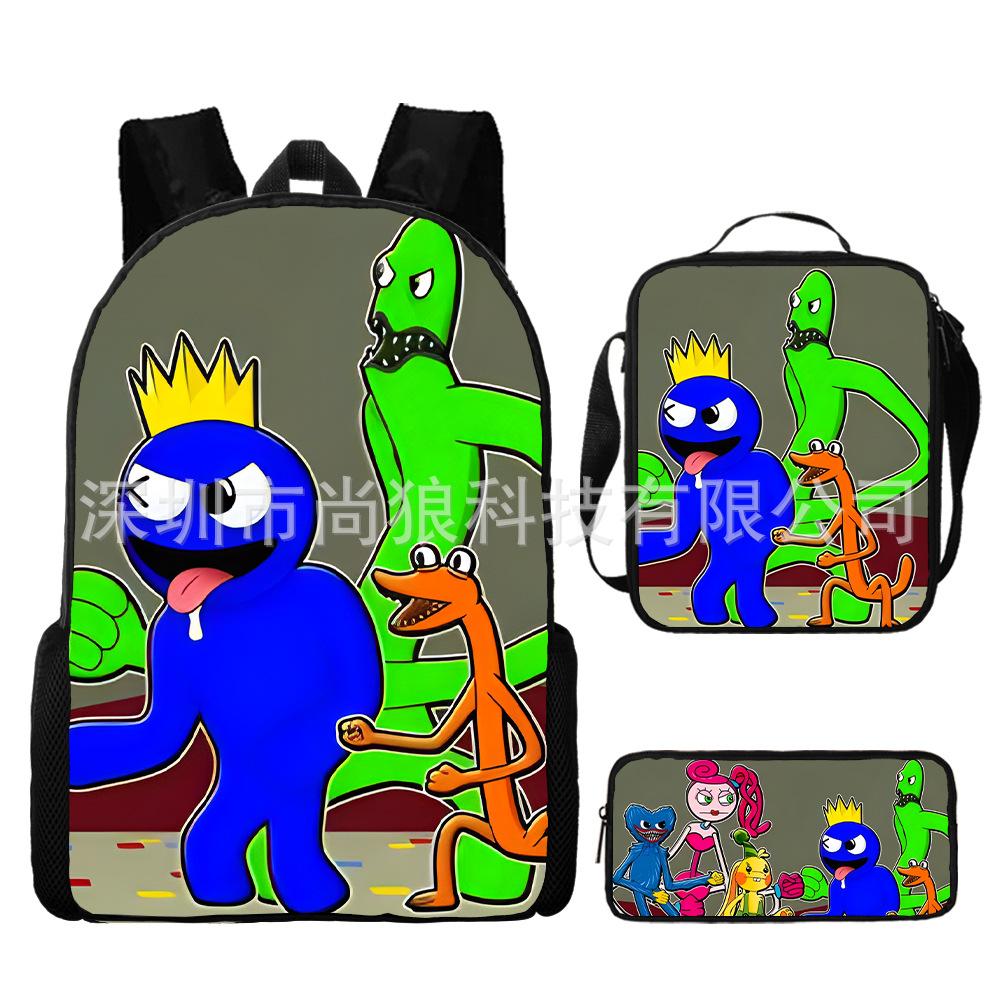 Rainbow Friends Rainbow Friends Student School Bag Digital Printed Oxford Cloth Backpack Satchel Pencil Case